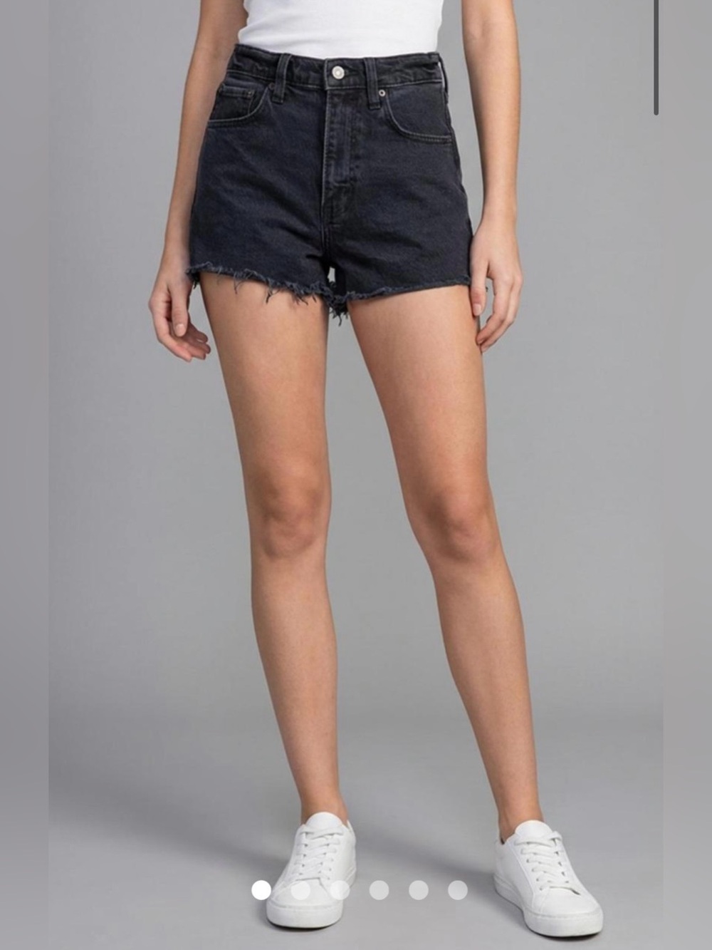 Abercrombie & Fitch 90s Relaxed Cutoff High-Rise Shorts Black